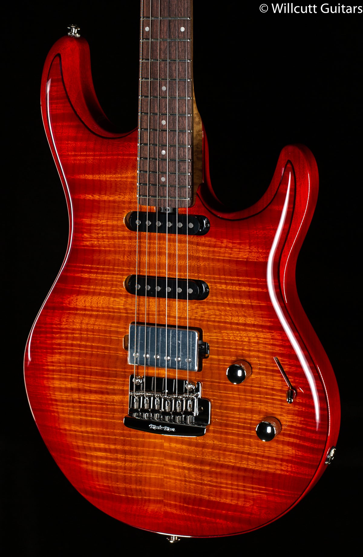 Ernie Ball Music Man Luke III HSS Flame Maple Top Cherry Burst
