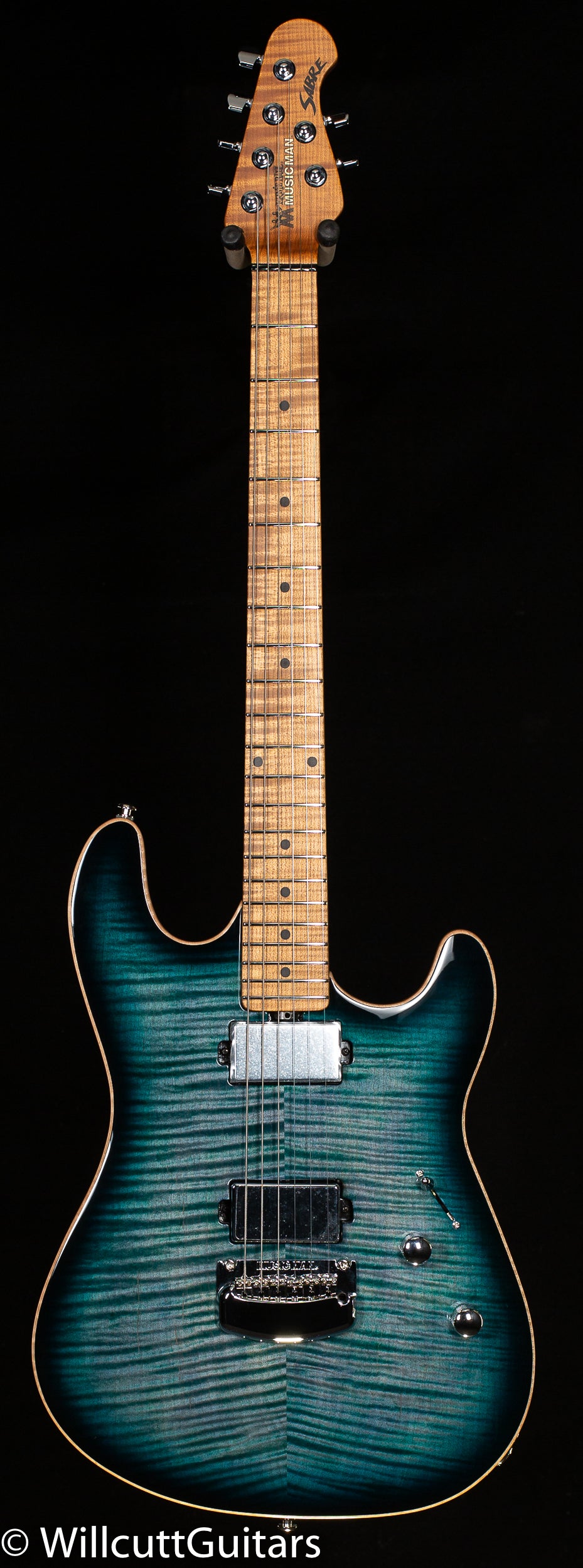 Ernie Ball Music Man Sabre HT Guitar HH Trem Yucatan Blue (253)