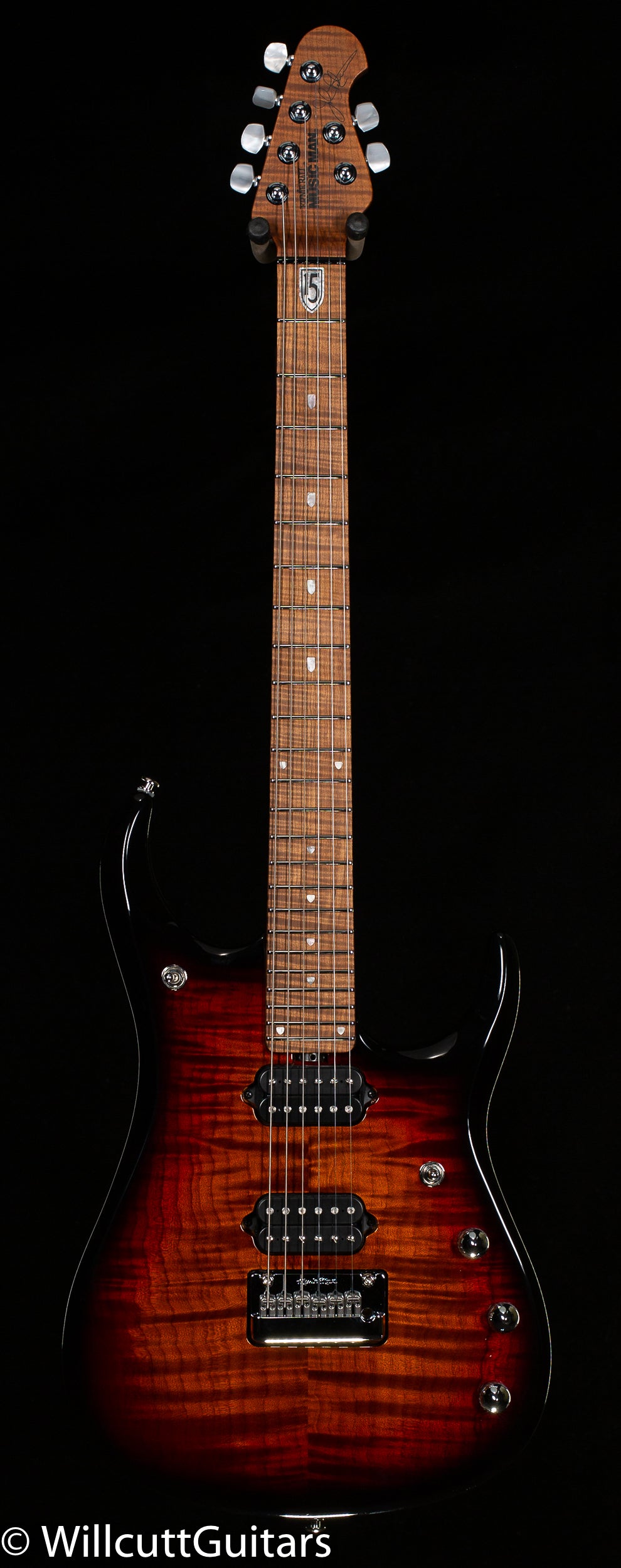 Ernie Ball Music Man JP15 Piezo Tiger Eye Flame Top (417)