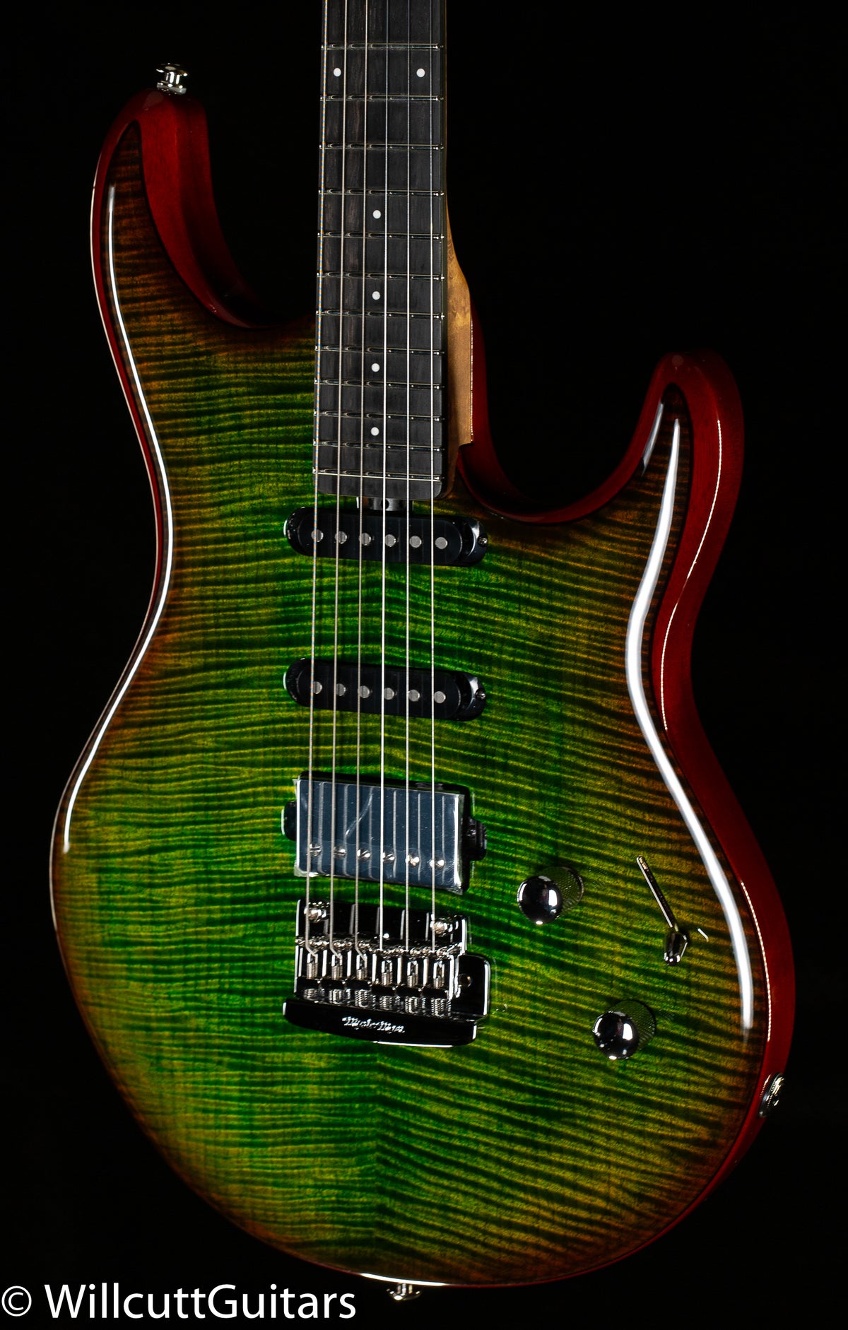 Ernie Ball Music Man Luke III HSS Maple Top Lucious Luke Green