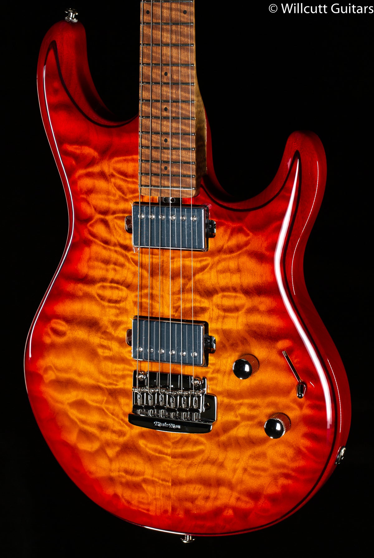 Ernie Ball Music Man Luke III HH Maple Top Lava Burst Quilt  (224)