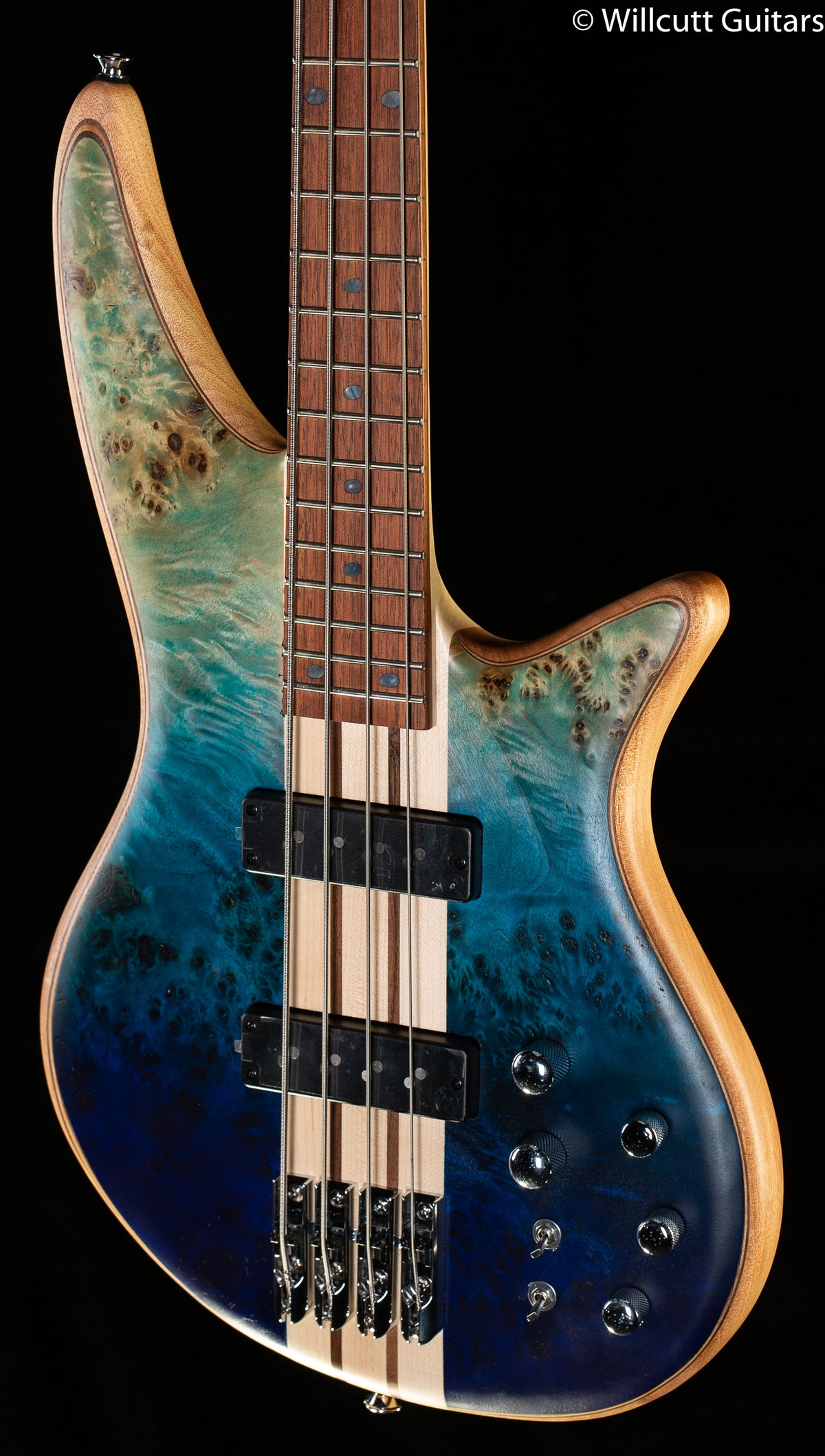 Jackson Pro Series Spectra Bass SBP IV Caramelized Jatoba Fingerboard Caribbean Blue Bass Guitar (188)