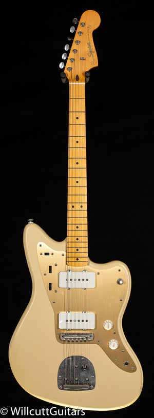 Squier 40th Anniversary Jazzmaster, Vintage Edition, Maple Fingerboard, Gold Anodized Pickguard, Satin Desert Sand (513)