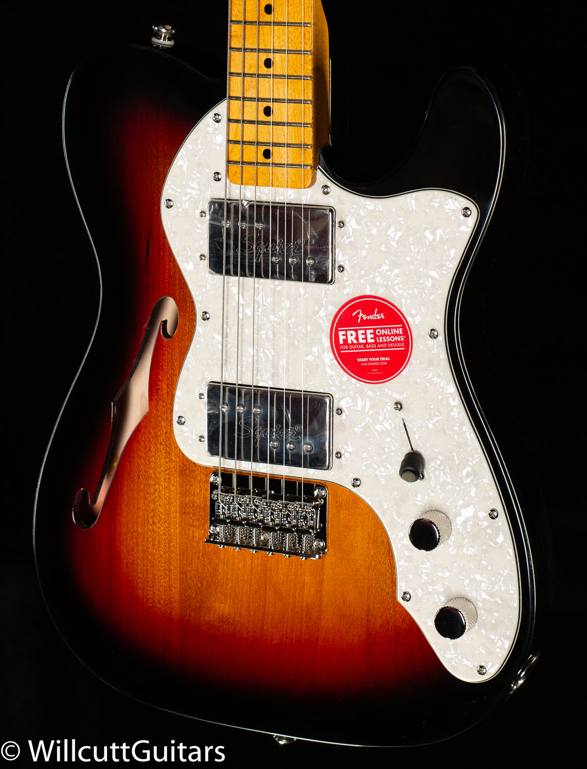 Squier Classic Vibe '70s Telecaster Thinline, Maple Fingerboard, 3-Color Sunburst