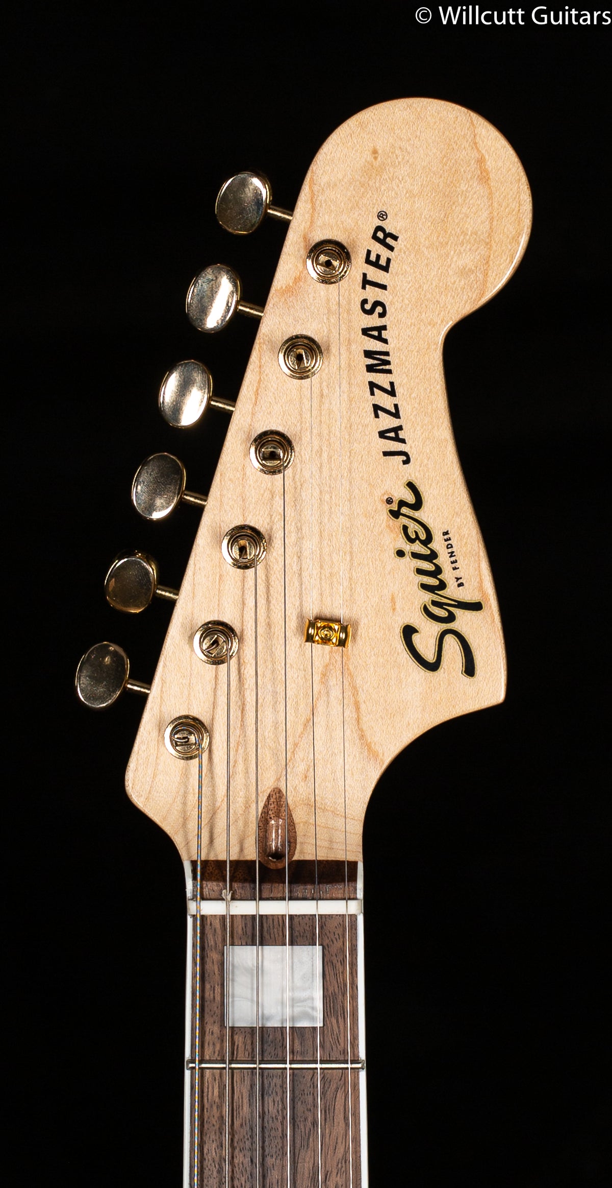 Squier 40th Anniversary Jazzmaster Gold Edition Laurel Fingerboard Gold Anodized Pickguard Olympic White
