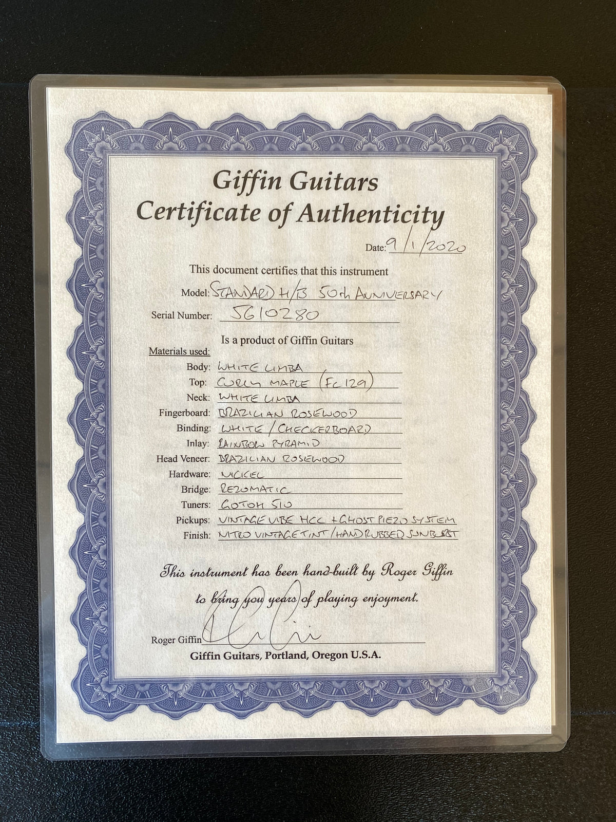 Giffin 50th Anniversary Standard Hollowbody