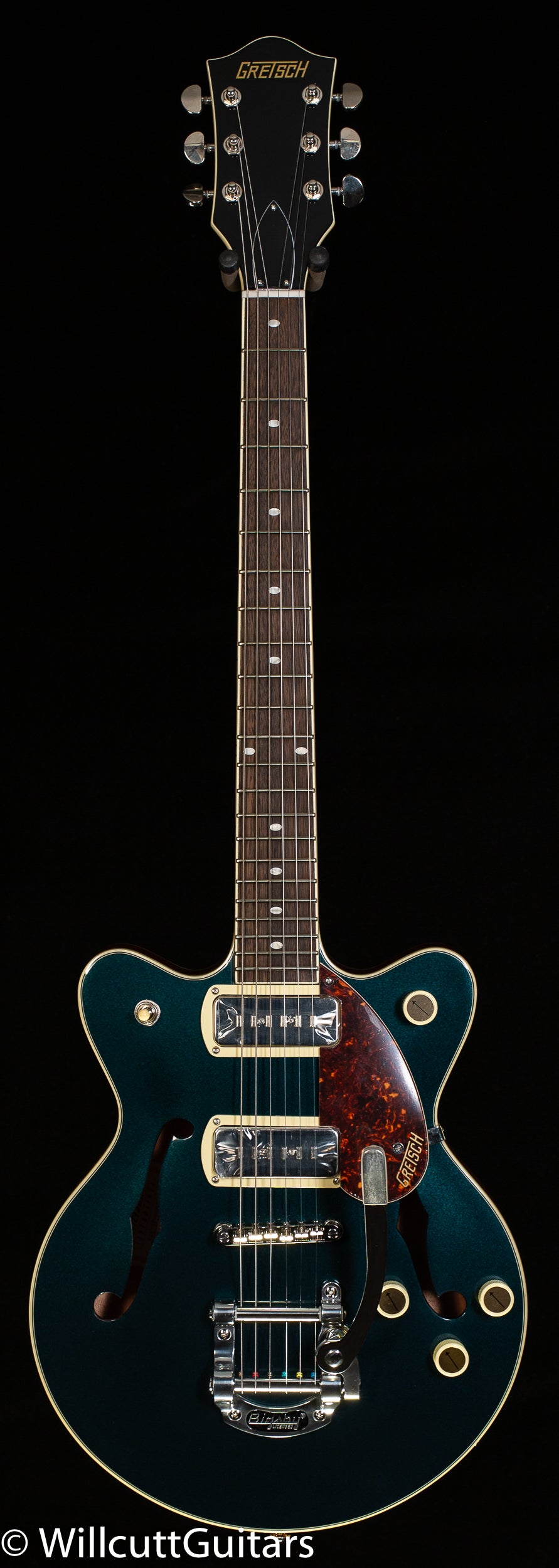 Gretsch G2655T-P90 Streamliner Center Block Jr. Double-Cut P90 with Bigsby Two-Tone Midnight Sapphire and Vintage Mahogany Stain