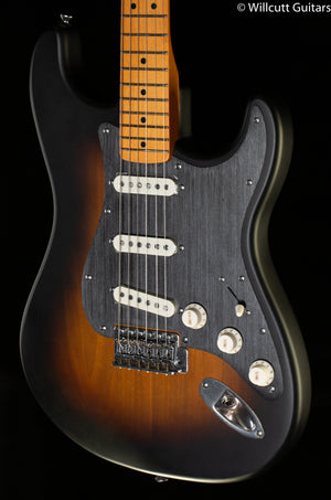 Squier 40th Anniversary Stratocaster Vintage Edition Black Anodized Pickguard Satin Wide 2-Color Sunburst (592)