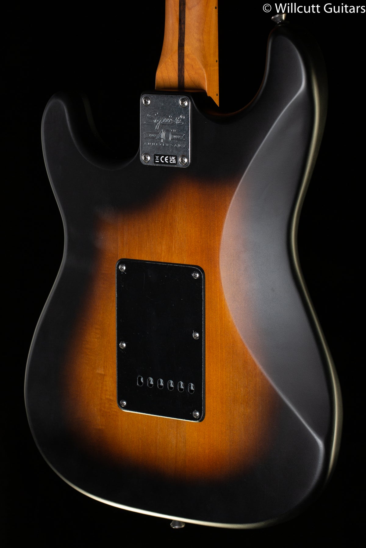 Squier 40th Anniversary Stratocaster Vintage Edition Black Anodized Pickguard Satin Wide 2-Color Sunburst (707)