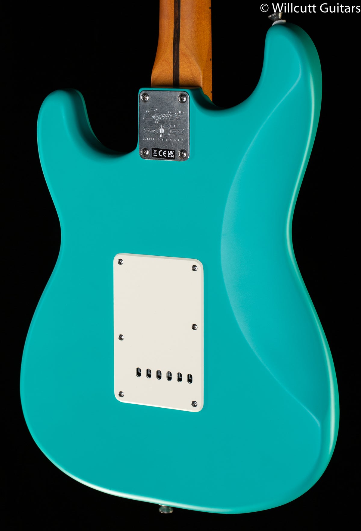Squier 40th Anniversary Stratocaster Vintage Edition Maple Fingerboard Gold Anodized Pickguard, Satin Sea Foam Green (399)