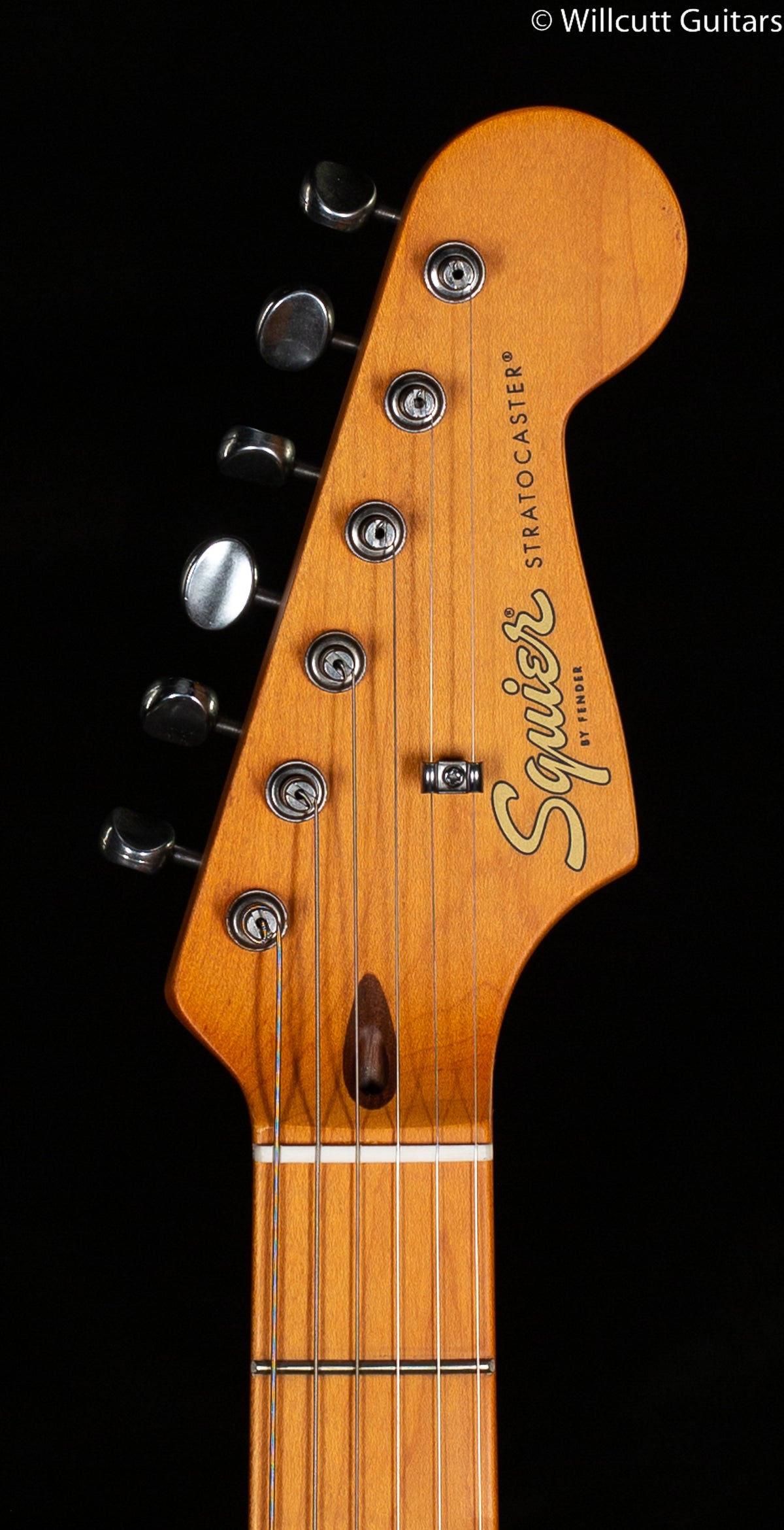 Squier 40th Anniversary Stratocaster Vintage Edition Maple Fingerboard Gold Anodized Pickguard, Satin Sea Foam Green (399)