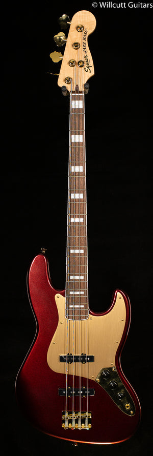 Squier 40th Anniversary Jazz Bass Gold Edition Laurel Fingerboard Ruby Red Metallic (821)