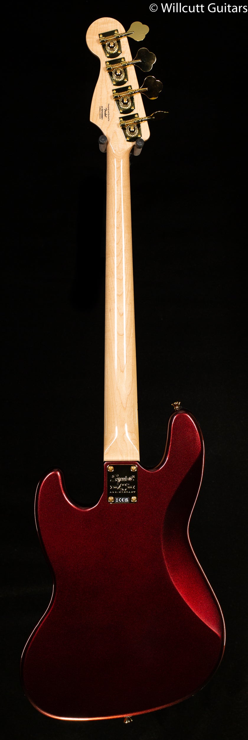 Squier 40th Anniversary Jazz Bass Gold Edition Laurel Fingerboard Ruby Red Metallic (821)