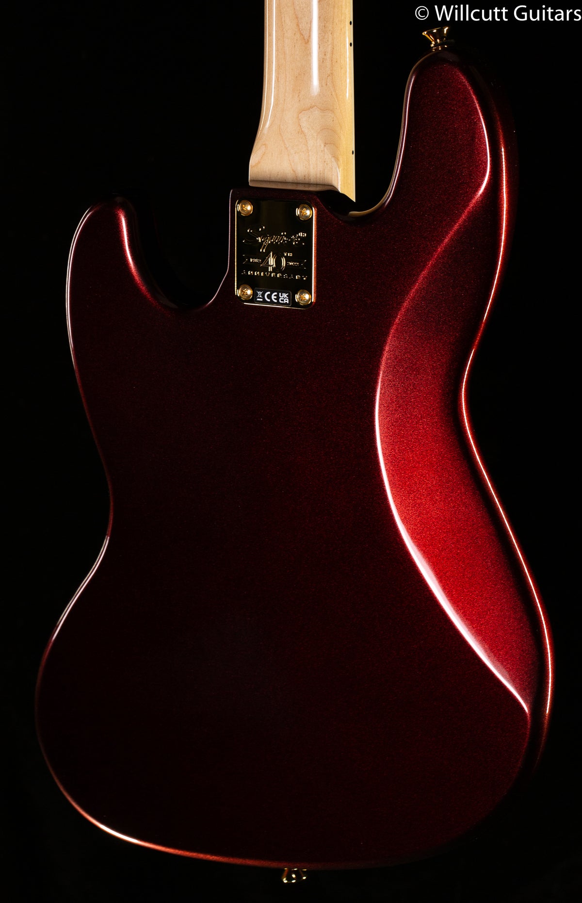 Squier 40th Anniversary Jazz Bass Gold Edition Laurel Fingerboard Ruby Red Metallic (821)