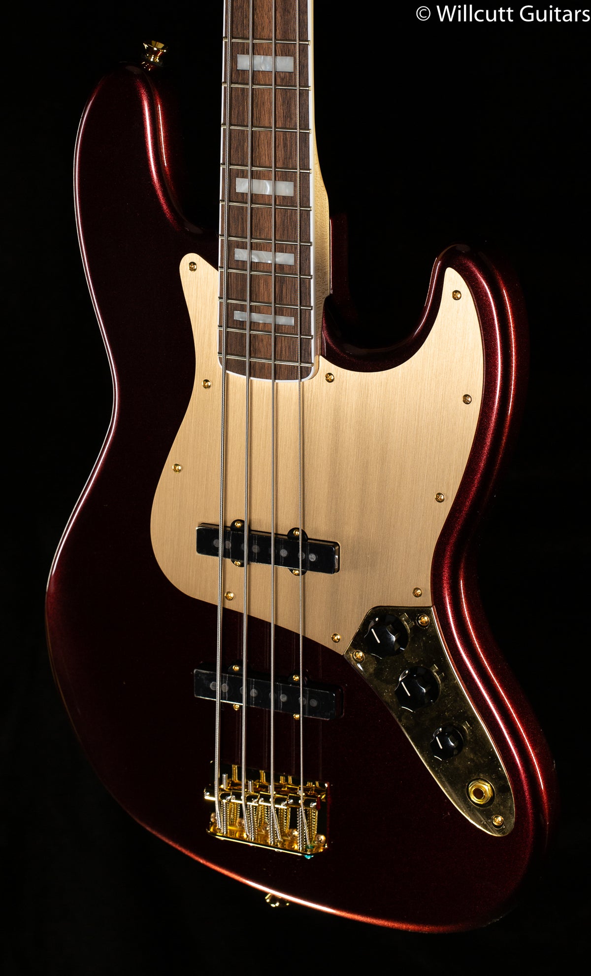 Squier 40th Anniversary Jazz Bass Gold Edition Ruby Red Metallic (984)