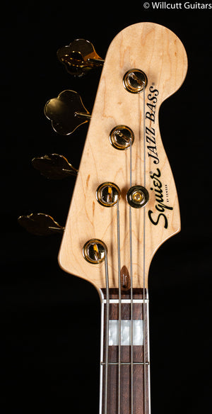 Squier 40th Anniversary Jazz Bass Gold Edition Laurel Fingerboard Gold Anodized Pickguard Olympic White Bass Guitar