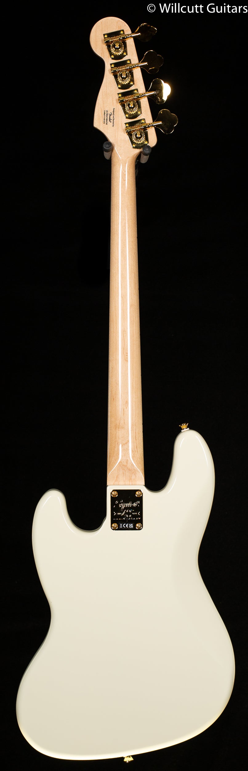 Squier 40th Anniversary Jazz Bass Gold Edition Laurel Fingerboard Gold Anodized Pickguard Olympic White Bass Guitar