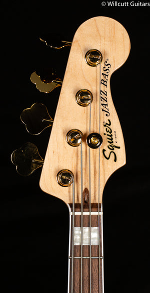 Squier 40th Anniversary Jazz Bass Gold Edition Laurel Fingerboard Gold Anodized Pickguard Olympic White Bass Guitar