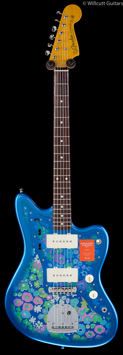 Fender MIJ Traditional ‘60s Jazzmaster®, Rosewood Fingerboard, Blue Flower(056)