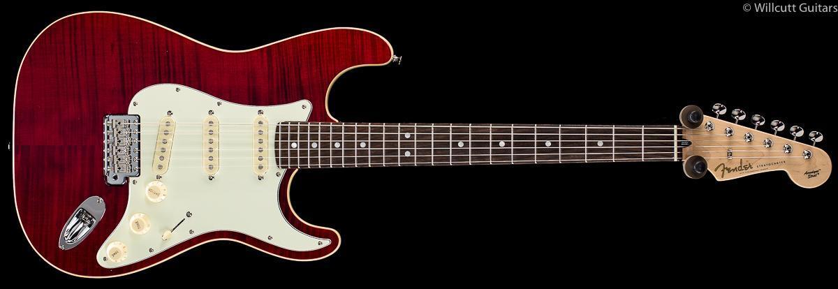 Fender LIMITED EDITION AERODYNE Classic Strat Flame Maple Top Crimson Red Trans