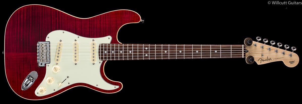 Fender LIMITED EDITION AERODYNE Classic Strat Flame Maple Top Crimson Red Trans
