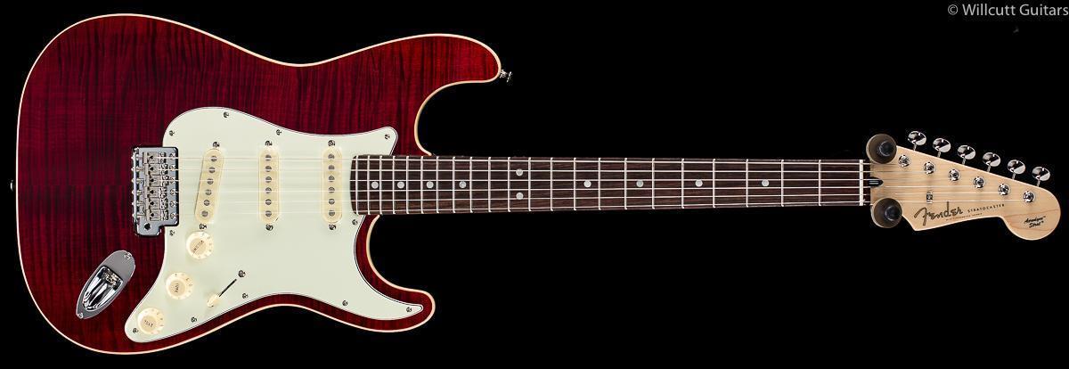 Fender LIMITED EDITION AERODYNE Classic Strat Flame Maple Top Crimson Red Trans