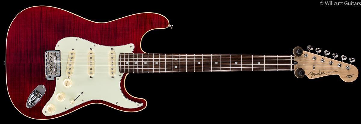 Fender LIMITED EDITION AERODYNE Classic Strat Flame Maple Top Crimson Red Trans