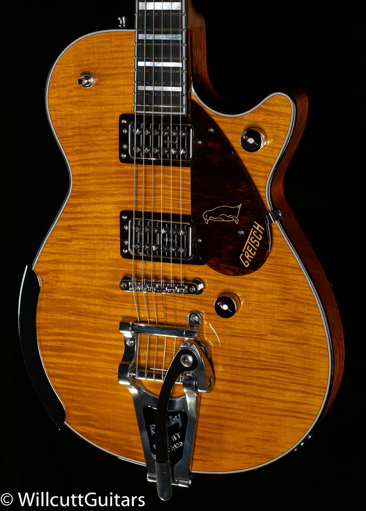 Gretsch G6134TFM-NH Nigel Hendroff Signature Penguin Ebony Fingerboard Amber Flame (018)