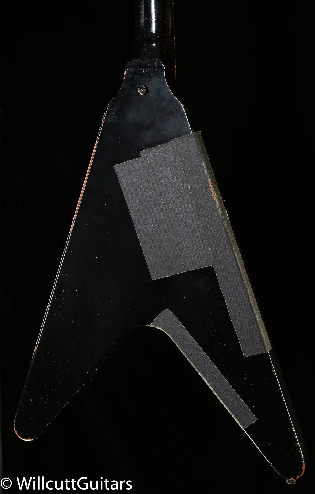 Gibson Custom Shop Kirk Hammett 1979 Flying V Ebony Murphy Lab Replica Aged Chrome Ebony (021)