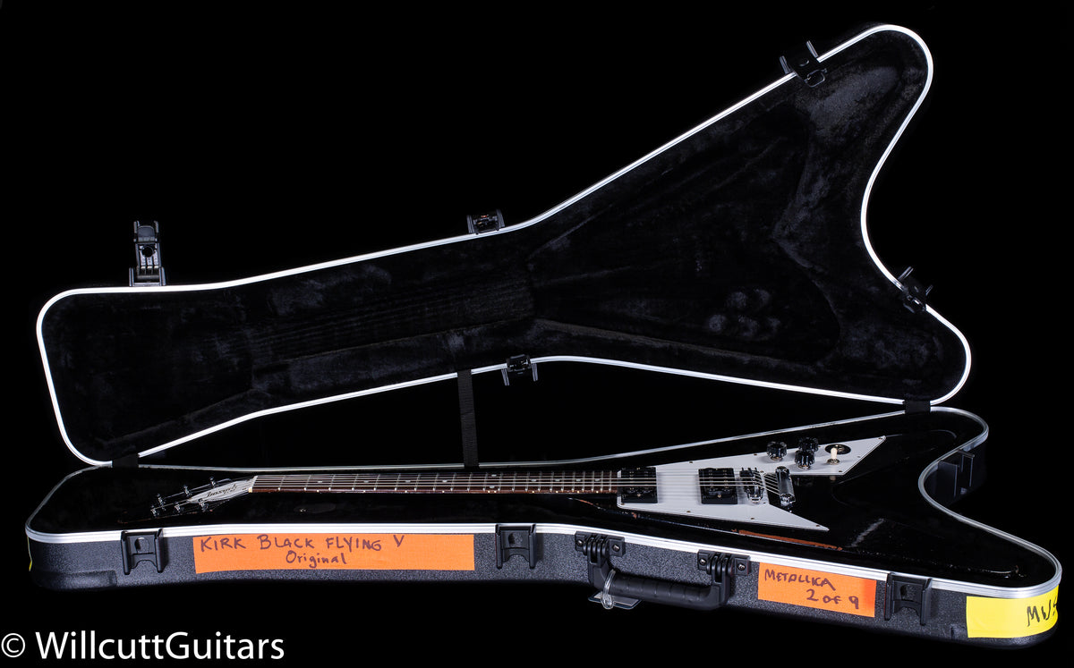 Gibson Custom Shop Kirk Hammett 1979 Flying V Ebony Murphy Lab Replica Aged Chrome Ebony (021)