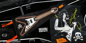 Gibson Custom Shop Kirk Hammett 1979 Flying V Ebony Murphy Lab Replica Aged Chrome Ebony (021)