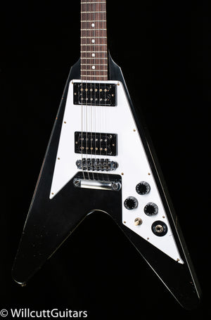 Gibson Custom Shop Kirk Hammett 1979 Flying V Ebony Murphy Lab Replica Aged Chrome Ebony (167)