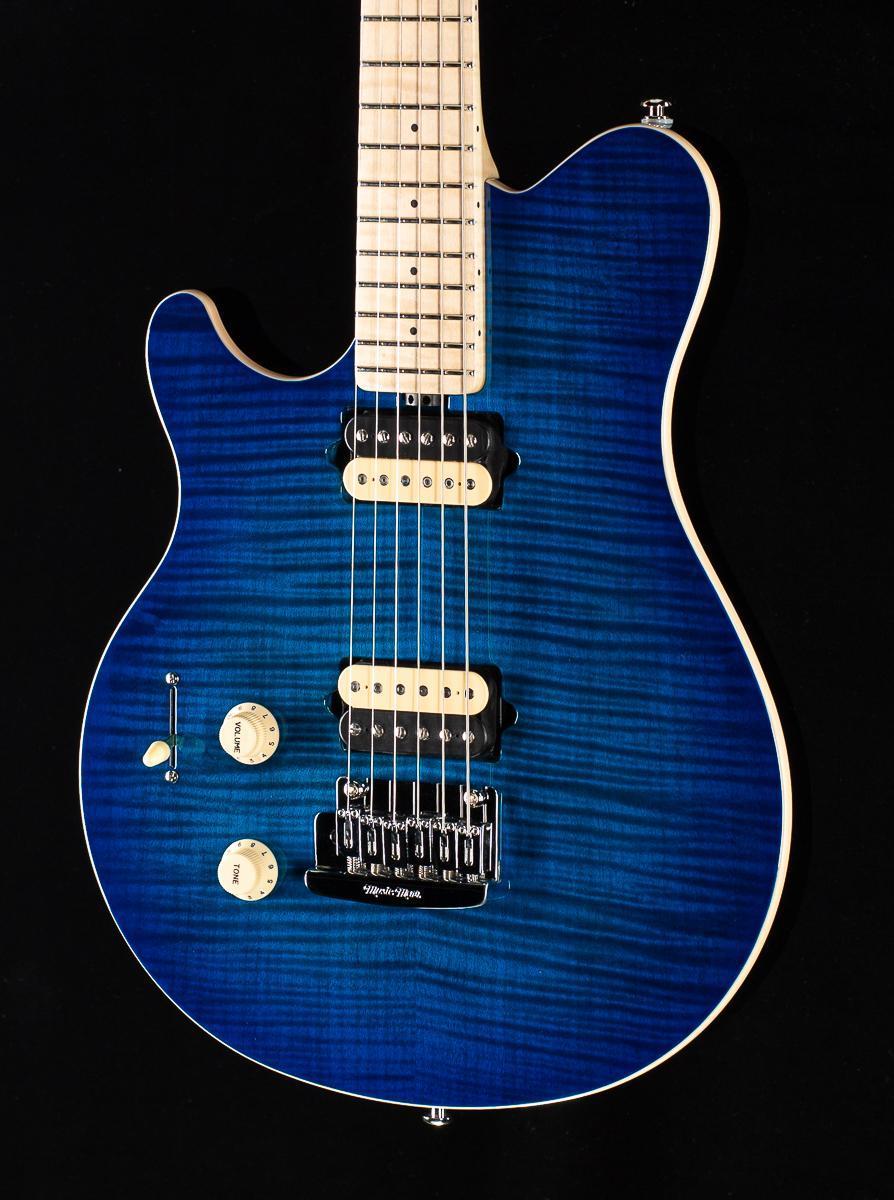 Ernie Ball Music Man Axis Super Sport Balboa Blue Flame Left-Handed -  Willcutt Guitars