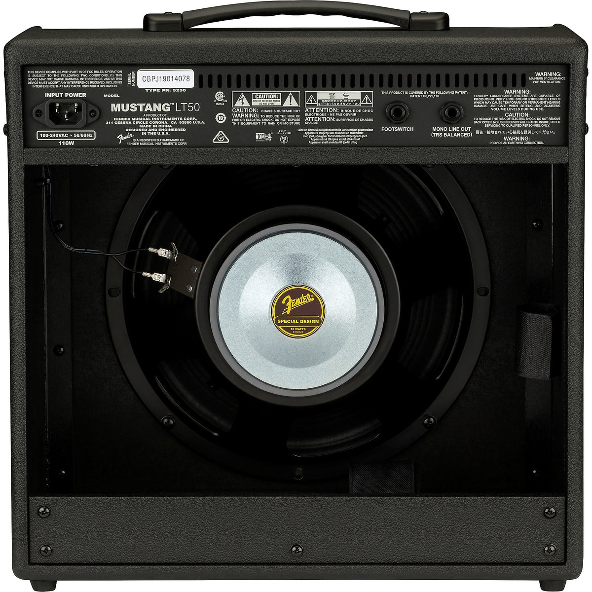 Fender Mustang LT50 50W 1x12" Guitar Combo Amplifier Black