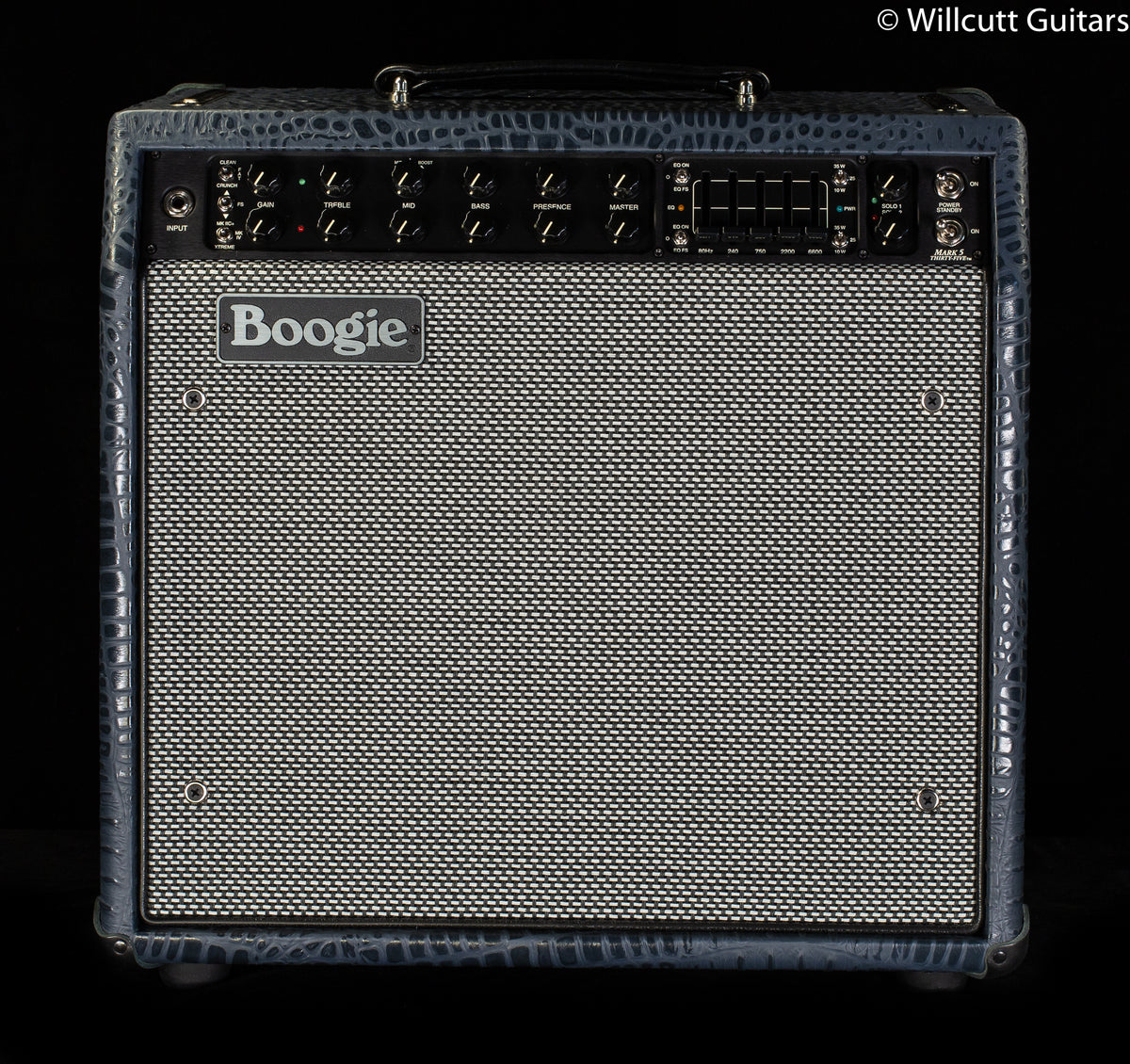 Mesa Boogie Mark Five: 35 1x12 Combo Navy Croco Embossed Leather,  Black Corners