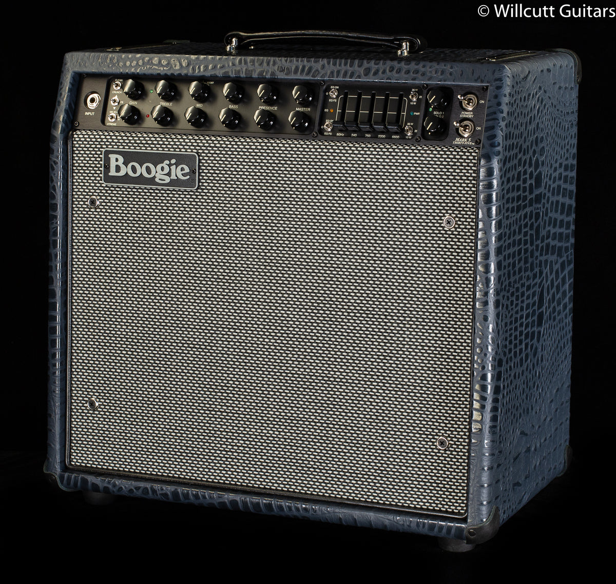 Mesa Boogie Mark Five: 35 1x12 Combo Navy Croco Embossed Leather,  Black Corners