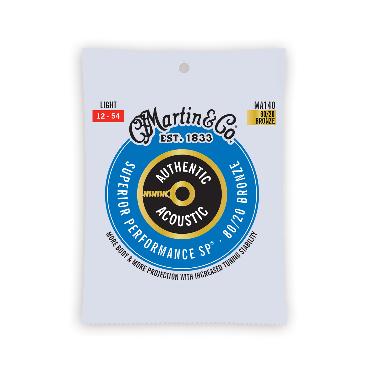 Martin Authentic Acoustic SP 80/20 Bronze Guitar Strings -.012-.054 Light