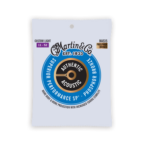 Martin Authentic Acoustic SP Phosphor Bronze Guitar Strings -.011-.052 Custom Light