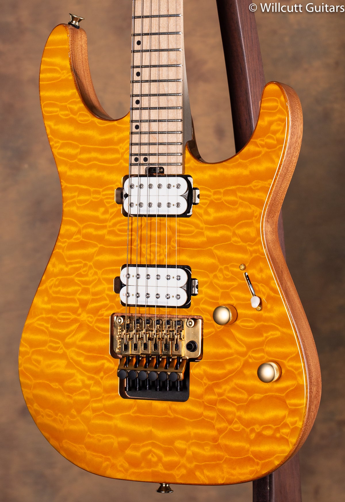 Charvel Pro-Mod DK24 HH FR M Mahogany with Quilt Maple Dark Amber USED