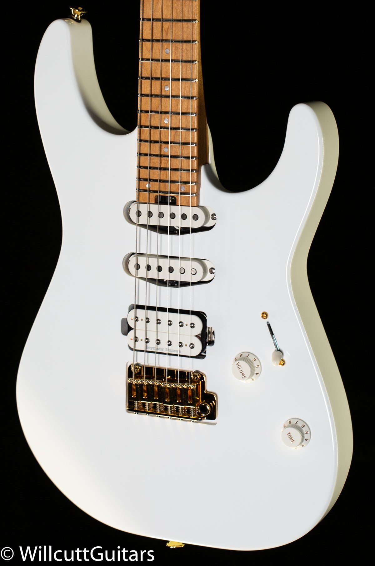 Charvel Pro-Mod DK24 HSS 2PT CM, Caramelized Maple Fingerboard, Snow White