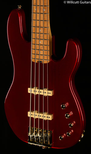 Charvel Pro-Mod San Dimas Bass JJ V Caramelized Maple Fingerboard Candy Apple Red Bass Guitar