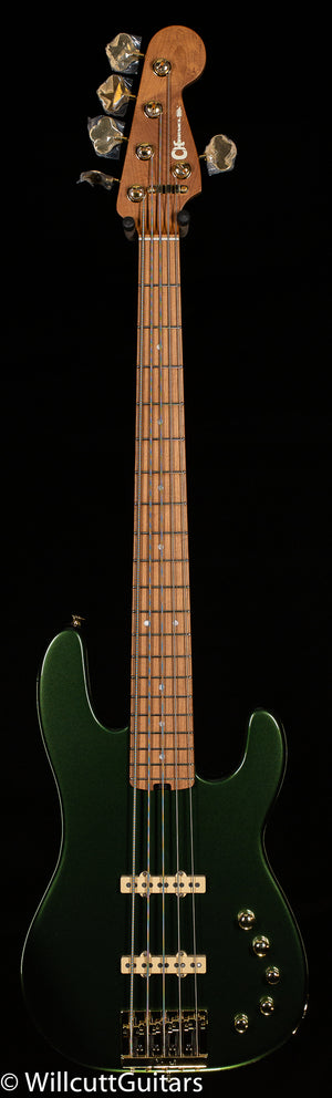 Charvel Pro-Mod San Dimas Bass JJ V Caramelized Lambo Green Metallic Bass Guitar