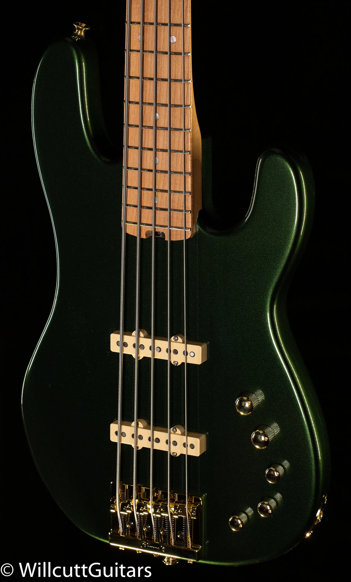 Charvel Pro-Mod San Dimas Bass JJ V Caramelized Lambo Green Metallic Bass Guitar (627)