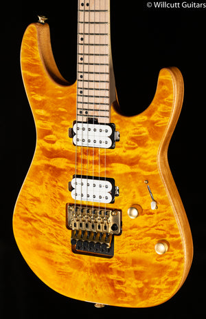 Charvel Pro-Mod DK24 HH FR M Mahogany with Quilt Maple Maple Fingerboard Dark Amber (332)