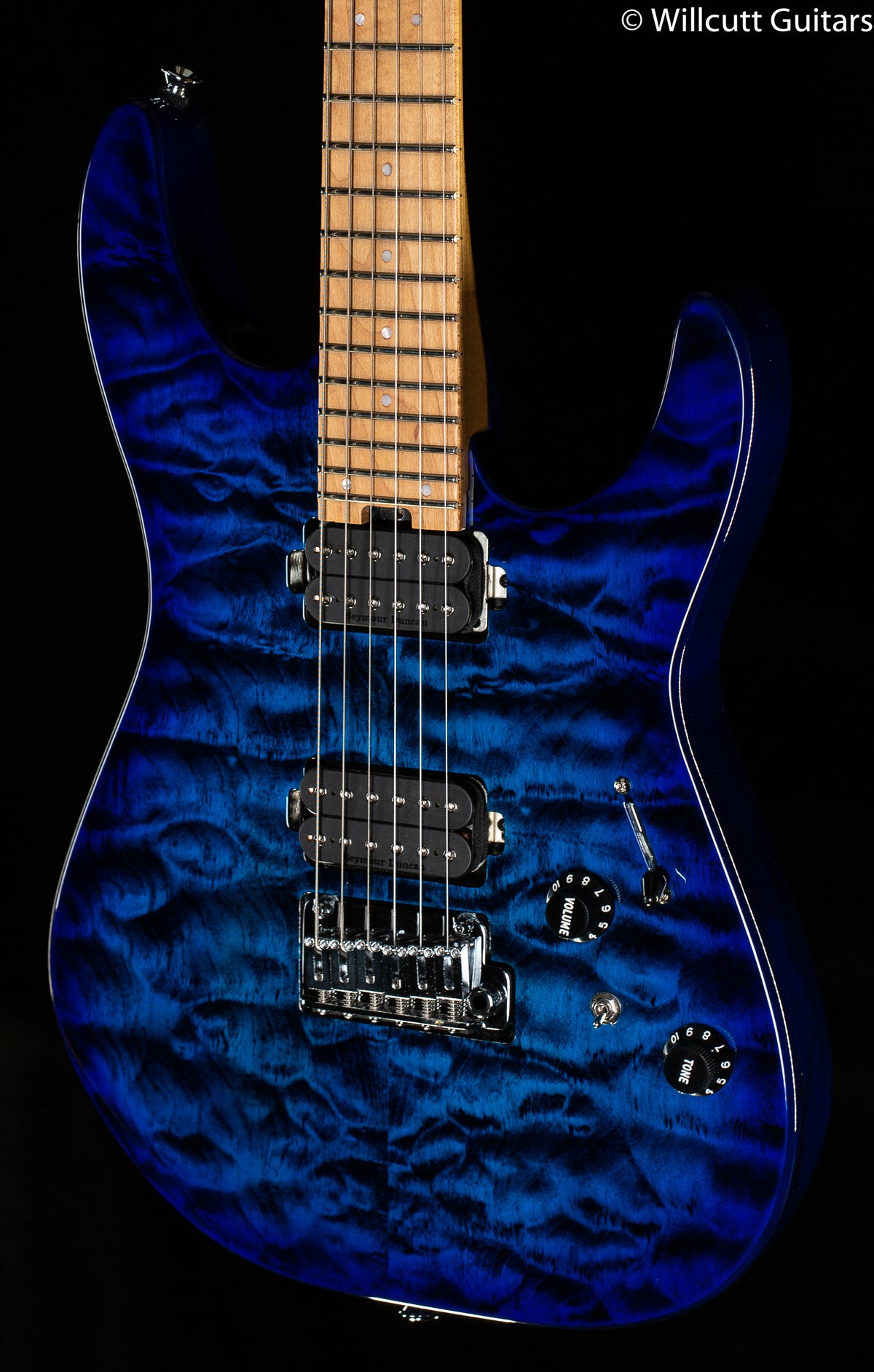 Charvel Pro-Mod DK24 HH 2PT CM QM, Caramelized Maple Fingerboard, Chlorine Burst (177)