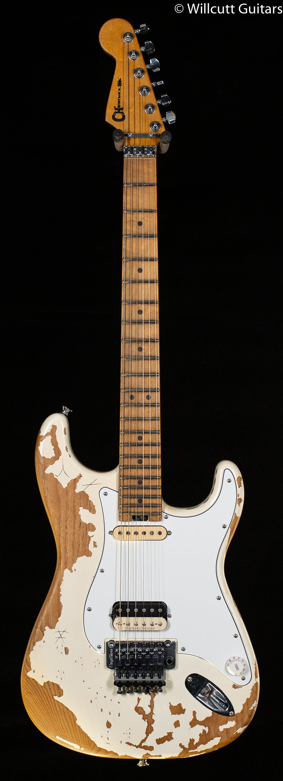 Charvel Henrik Danhage Limited Edition Signature Pro-Mod So-Cal Style 1 HS FR M, Maple Fingerboard, White Relic (603)