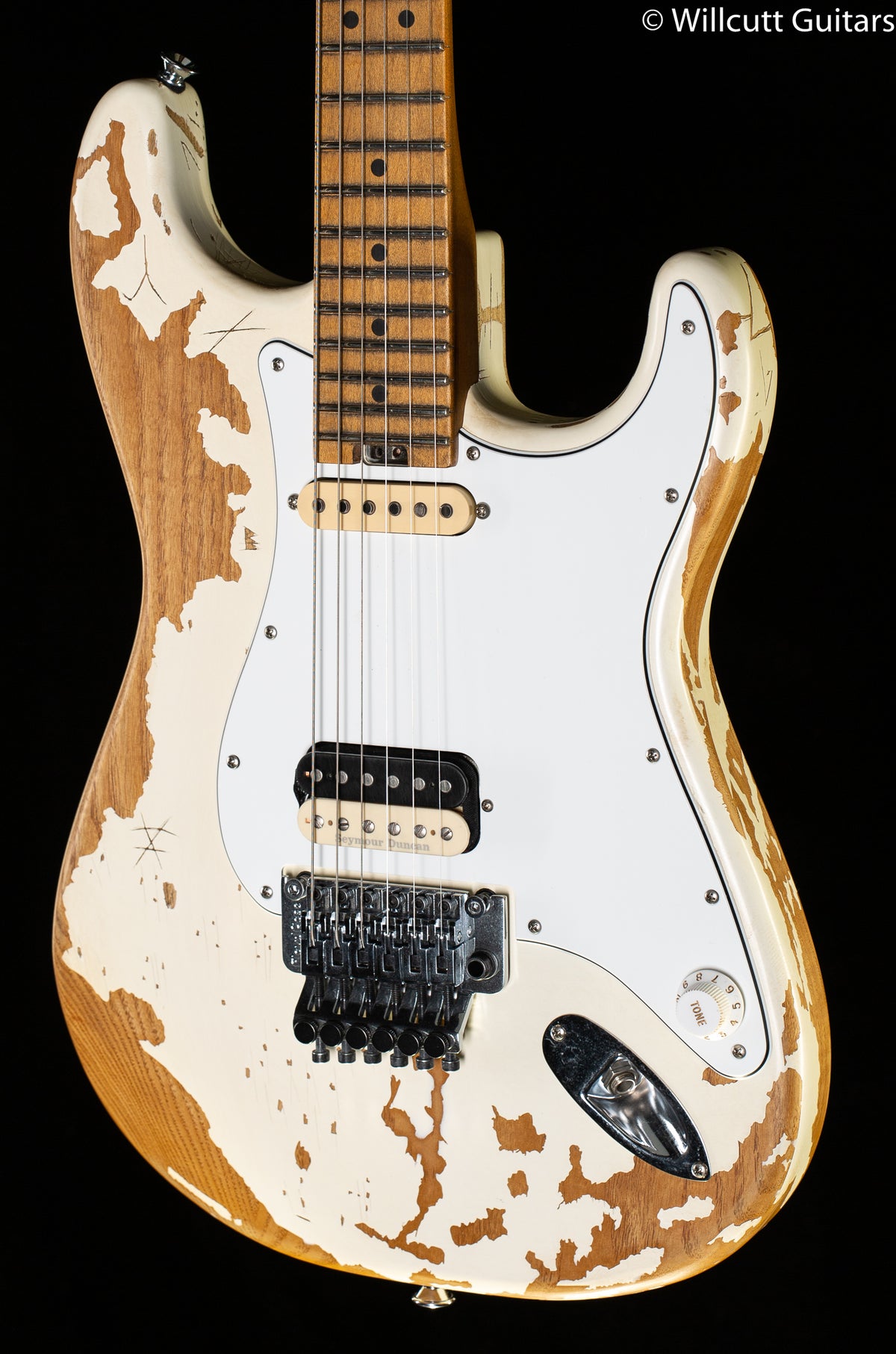 Charvel Henrik Danhage Limited Edition Signature Pro-Mod So-Cal Style 1 HS FR M, Maple Fingerboard, White Relic (603)