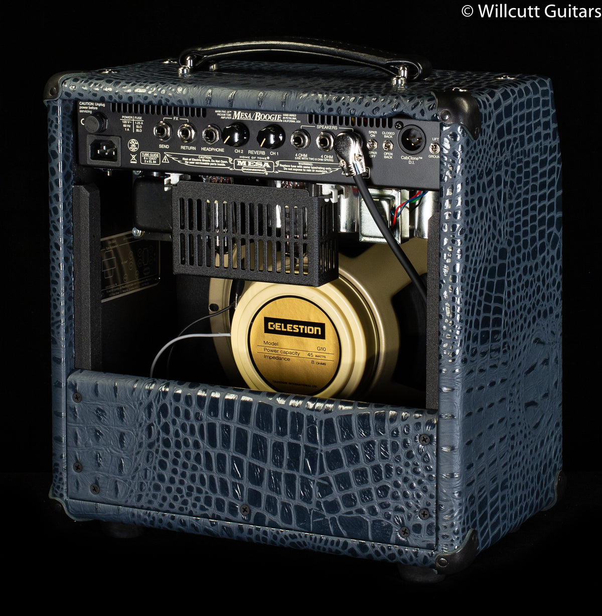 Mesa Boogie Mark Five 25 1X10 Combo Navy Croco Embossed Leather, Black Corners