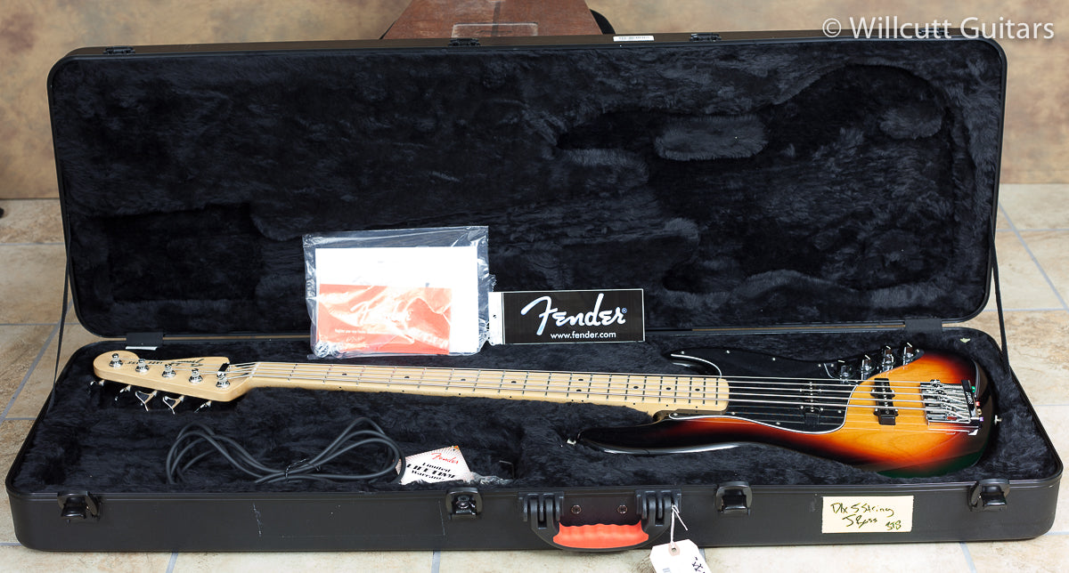 Fender Deluxe Active Jass Bass V 3-Tone Sunburst USED