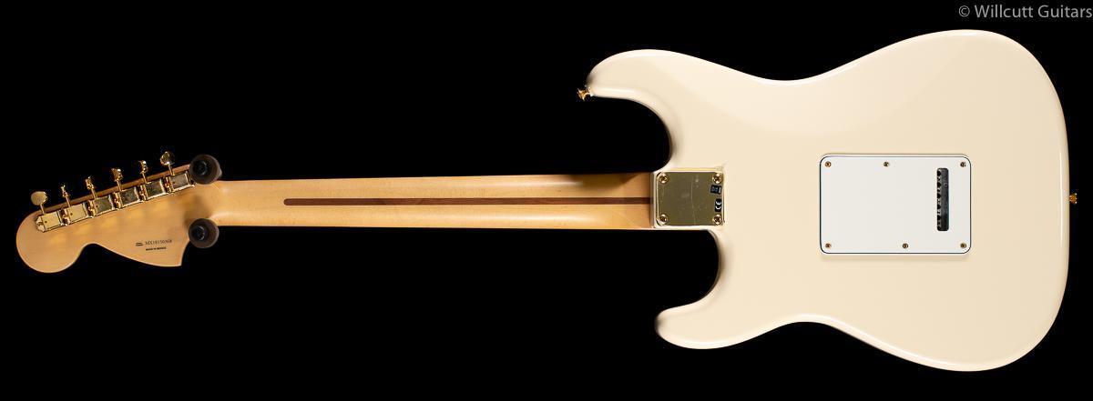 Fender Limited Edition Mahogany Blacktop Stratocaster HHH Olympic White Gold Hardware